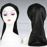 Bonnet de nuit en satin de soie personnalisé avec logo, bandeau bouclé de luxe, bonnet long réglable pour femme, séchage rapide, toutes saisons