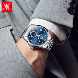   Reloj de Cuarzo con Logotipo Personalizado 2956 para Hombre, Diseño OEM, Acero Inoxidable, Resistente al Agua, Fase Lunar, Diamantes, Cronógrafo, Deportivo y Elegante - Product Image 4