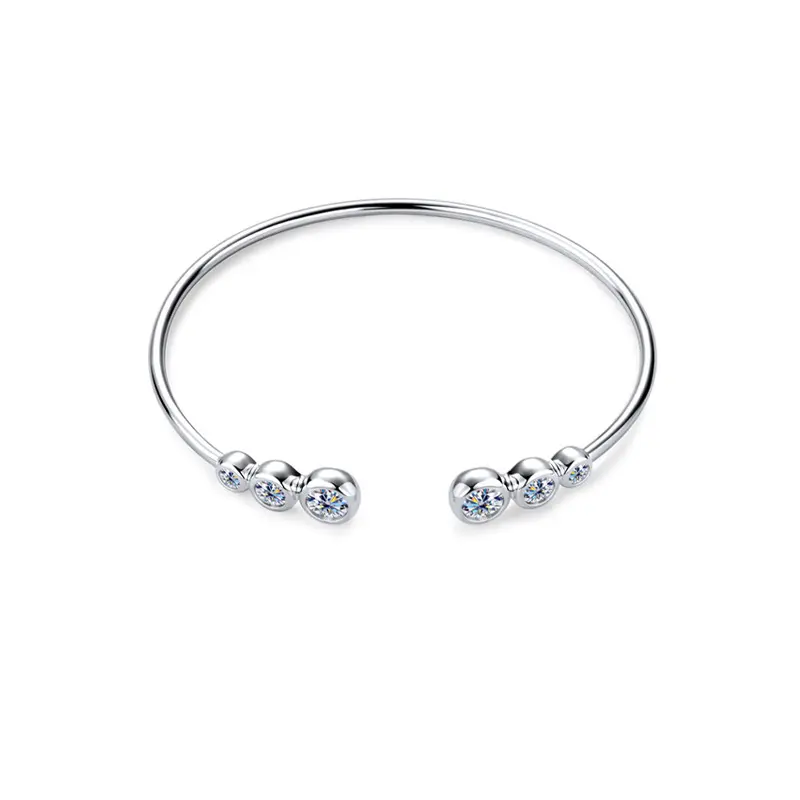 Wholesale Minimalist 925 Sterling Silver Moissanite Bracelet for women high grade fashion