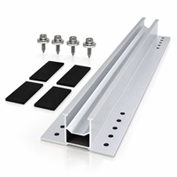Kit de fixation photovoltaïque en aluminium anodisé pour mini-rails, idéal pour le montage de systèmes en entrepôt