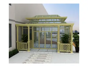विला बालकनी फैशन नई शैली लोकप्रिय उद्यान डिजाइन एल्यूमीनियम फ्रेम ग्लास घर सूरज कमरे