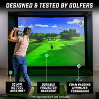 Meilleures ventes d'accessoires de golf : Kit de filet de simulation de golf 10 x 8 pieds avec écran d'impact triple couche de qualité supérieure