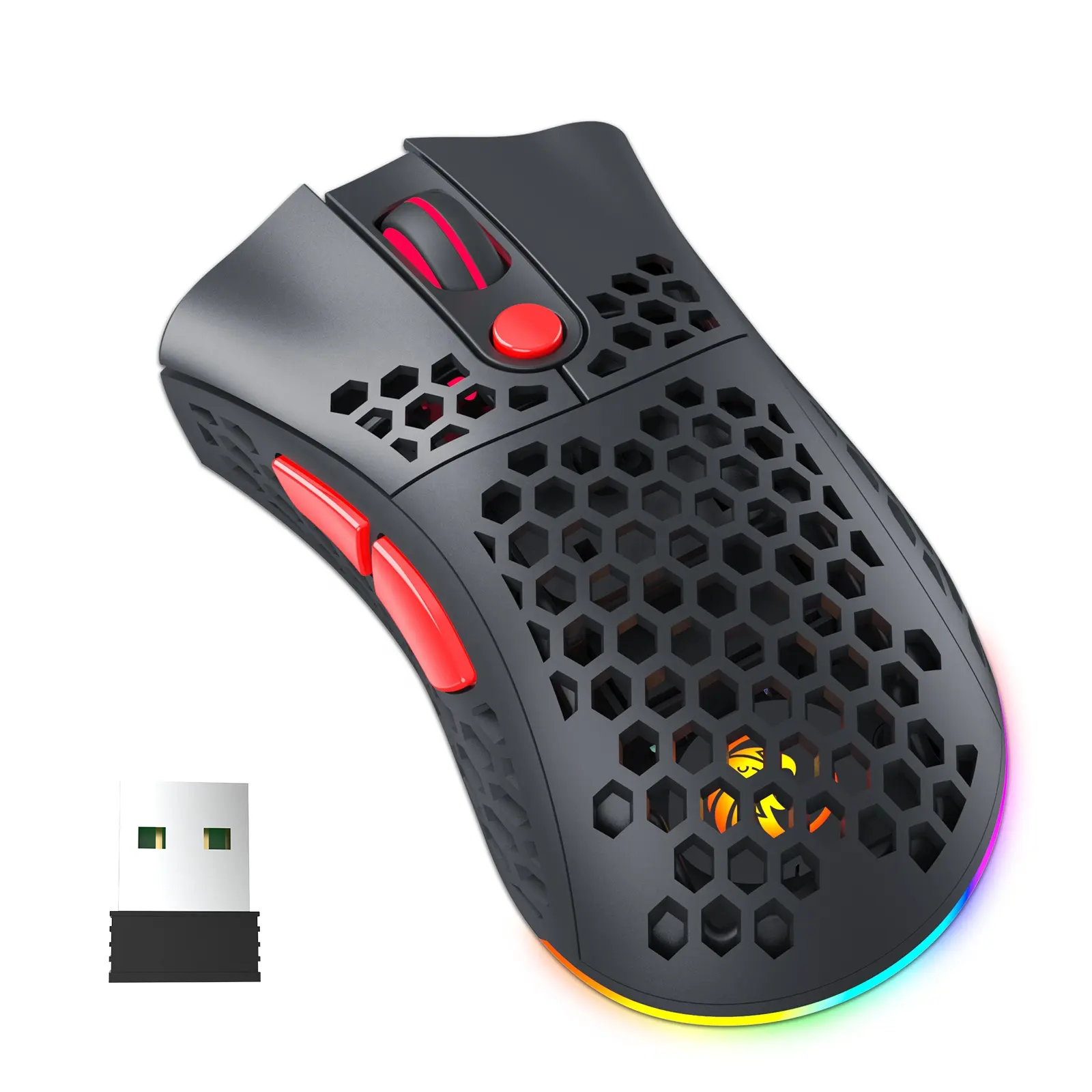 2023 Popular Programmable 10K Sensor 10000 DPI Ergonomic 82G Lightweight Rechargeable Honeycomb Computer Mouse for Gaming Gamer