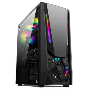 Customs Logo Oem Brand M-Atx Itx Tower Gaming Computer Pc Case With Side Tempered Glass Gaming Computer Cabinet Case Computer Ga