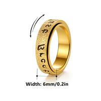 6mm Breiter Edelstahl-Spinner-Angstring mit Gravur 'Just Breathe' - Fidget-Ring zur Stresslinderung für Frauen und Männer