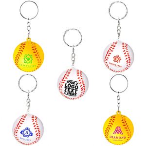 PU Sports Stress Relief Foam <b>Ball</b> Keychain Custom Logo, Mini Foam Squeeze Toy Key Ring, Promotional Stress Reliever for Sports - Product Image 3