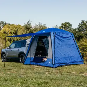 Barraca para SUV de 4 pessoas com tela de filme resistente às intempéries portátil para acampamento de carros SUV Van, inclui mosca e bolsa de armazenamento