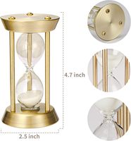 Sablier vintage 1/3/5/10/15 min rétro en métal sablier horloge Antique Bronze petit verre de sable montre maison bureau décor