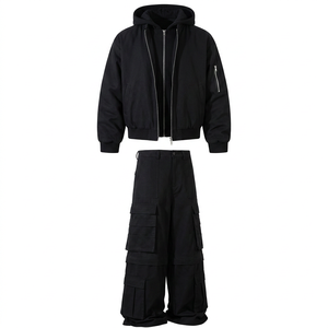 Ensemble survêtement et sweat à capuche de haute qualité pour homme – Personnalisable, deux pièces, épais 500 g/m², avec fermeture éclair, pour homme - Product Image 2