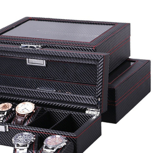 Hộp đựng đồng hồ da sang trọng, kiểu dáng thanh lịch, có cửa sổ, làm thủ công, bảo vệ, đóng gói, dành cho đồng hồ đeo tay, làm bằng gỗ MDF. - Product Image 5