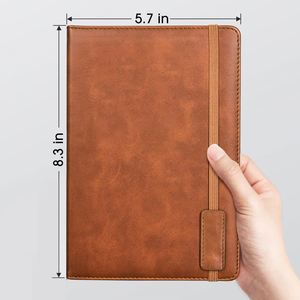 Agenda 2025 Creativa Mini con Tapa Dura de Cuero, Logotipo Grabado, Planificador Diario, Cuaderno con Banda Elástica, 100 Hojas A5 Cosidas - Product Image 3