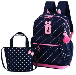 Anak Perempuan School Tas Set 3 Piece Ransel Huruf Dicetak Fashion Mahasiswa Bookbags Manis Lucu Gadis Besar Kembali Ke Sekolah Ransel