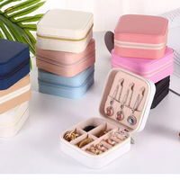 Boîte à Bijoux Portable en Cuir PU avec Fermeture Éclair pour Enfants, pour Ranger Colliers, Bagues et Boucles d'Oreilles, pour le Voyage