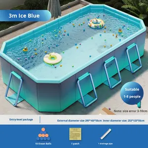 Piscine <span class=keywords><strong>gonflable</strong></span> en PVC Aucune installation requise Piscine de bain pour enfants Ménage <span class=keywords><strong>Grande</strong></span> piscine extérieure - Product Image 6