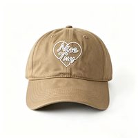 Gorra de béisbol de algodón casual para mujer con bordado de corazón, estilo Dad Hat, a la moda, bonita y bordada, para exteriores