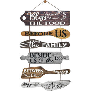 Decorazione della parete della cucina rustica <span class=keywords><strong>citazioni</strong></span> ispiratrici placche in legno <span class=keywords><strong>amore</strong></span> famiglia in cordata segni appesi casa colonica - Product Image 1