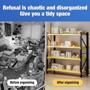 Étagère de rangement en métal robuste à 4 niveaux de 79 po de hauteur, unité de rayonnage réglable, finition enduite de poudre antirouille, capacité de 3 500 lb - Product Image 6