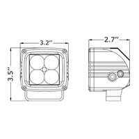 Lámpara de Trabajo LED de Disparo Lateral 10W DC 12V con Carcasa de Aluminio CNC Anodizado y Lente Óptica PMMA, Luces Antiniebla para Conducción Todoterreno DRL, 24 Meses de Garantía