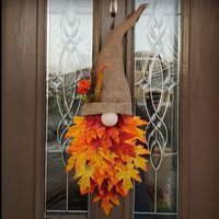 1 Stück Herbst-Ahornblatt-Gnom-Hut Wanddekoration - Lebendige Herbstlaub-Dekoration für Erntedankfest & Weihnachten, Feiertagsdekoration