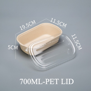 Kotak Makanan Ramah Lingkungan 700ml dari Bahan Kraft Daur Ulang, Biodegradable, dan Dapat Digunakan Kembali, untuk Salad, Sushi, dan Makan Siang - Product Image 1