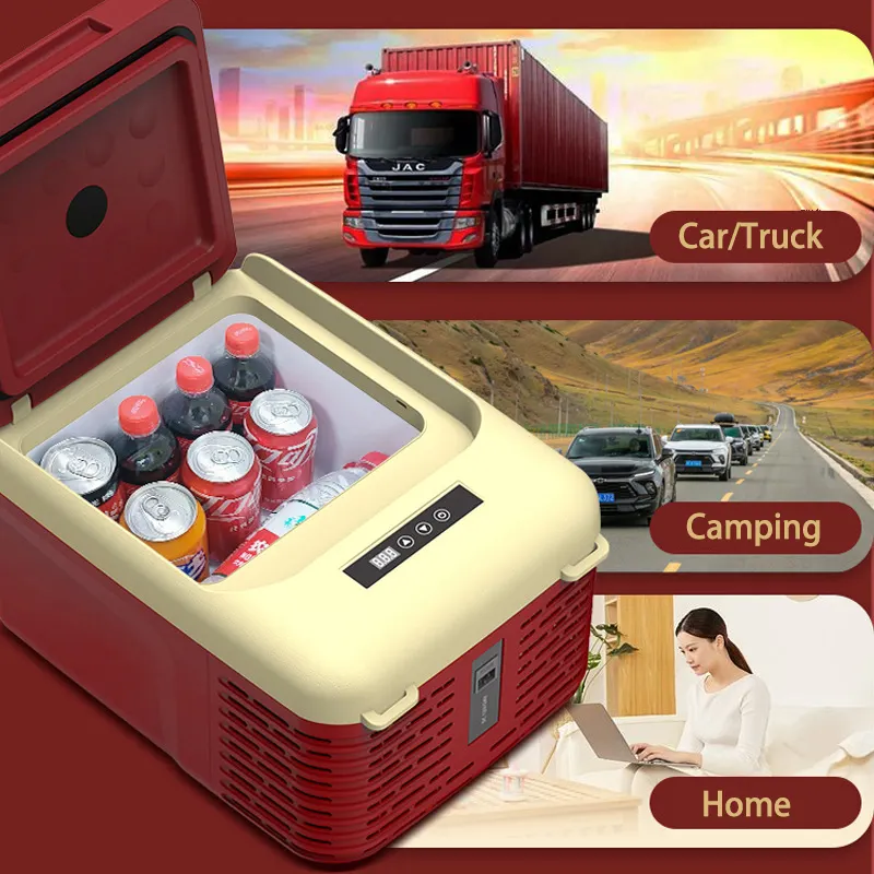 18L 12V/24V/220V Car And Home Dual Use Portable Compressor Fridge Freezer for Outdoors Car Truck Camping Traveling Cold storage