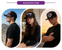 Gorra de Béisbol de 5 Paneles con Visera Plana, Bordada con Camuflaje, 100% Poliéster, Estilo Hip Hop Urbano