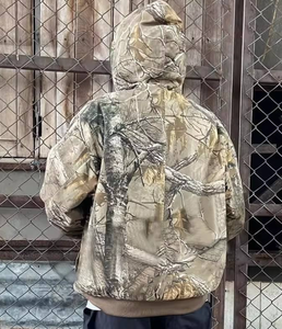 Sudadera corta con capucha y cremallera de camuflaje de algodón 100% estilo callejero estampado Digital de punto - Product Image 2