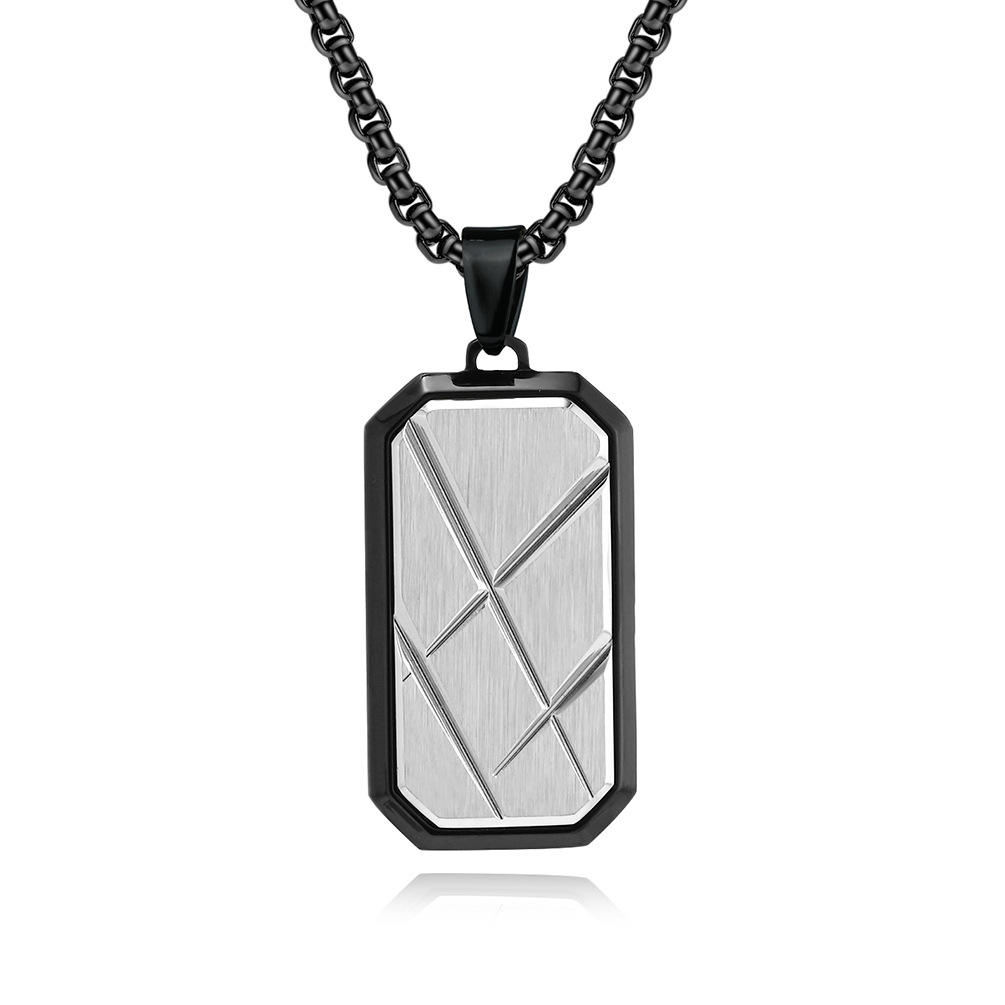 Black Silver Single Pendant Without Chain