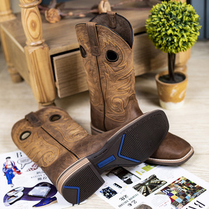 Wholesale Mexican <strong>Cowboy</strong> <strong>Boots</strong> Fashion <strong>Cowboy</strong> <strong>Boot</strong> <strong>Planter</strong> Goodyear Welt 3.7 cm Heel Square Toe Farmer Men's <strong>Cowboy</strong> <strong>Boots</strong> - Product Image 3