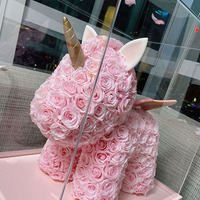 Neue Produktideen Konservierte Blume Einhorn Natürliche Echte Rose Luxuriöse Konservierte Rose Einhorn für Freundin