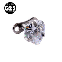 G23 Titanium Piercing Micro Dermal Anchor Base & Tops Skinner Diver Crystal Zircon Gem Head Implants Body Piercing Jewelry