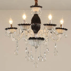 Lustre européen en cristal blanc économie d'énergie hauteur réglable taille moyenne pour salon décor à la maison - Product Image 4