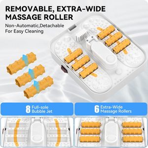 Bain de pieds électrique pliable télécommandé avec rouleaux de massage, chaleur et bulles, kit de pédicure et machine de trempage des pieds - Product Image 3
