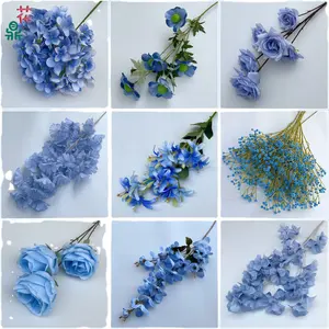 LFH arranjo de arco para festa de casamento em Salão de Casamento azul, arranjo de flores de simulação de chumbo azul de boas-vindas de 24 anos