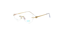 Gafas Ópticas de Titanio Unisex de Alta Gama Superovo, Diseño Ovalado Gris sin Montura con Incrustaciones de Diamantes, para Miopía y Uso Diario
