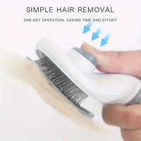 Hiphoppet Fabricant OEM & ODM Brosse de toilettage pour animaux de compagnie Brosse autonettoyante Peigne pour chiens chats Enlève les poils lâches et les enchevêtrements