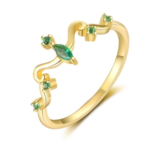 Twelve Birthstone Zircon Anillo de moda para mujer de cobre chapado en oro inspirado en lujo - Product Image 5
