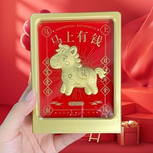 Instant Wealth Gold <b>Ornament</b> 999 Pure Gold Rectangle Feng Shui Home Decoration Gift Set For Chinese New Year - Product Image 1