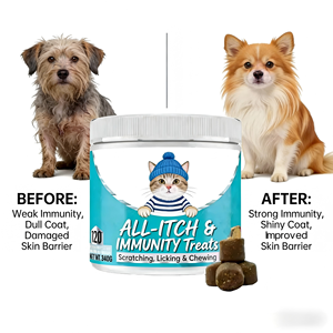 Granulés de complément alimentaire <span class=keywords><strong>naturel</strong></span> personnalisés OEM/ODM pour animaux de compagnie : prébiotiques, probiotiques, vitamines pour la santé de la peau, du pelage et l'immunité contre les démangeaisons chez les chiens - Product Image 4