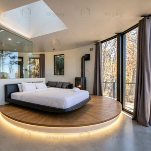 Cabane préfabriquée de luxe, maison ronde, structure en acier léger, maison de vacances, hôtel, cabane ronde préfabriquée avec miroir - Product Image 3