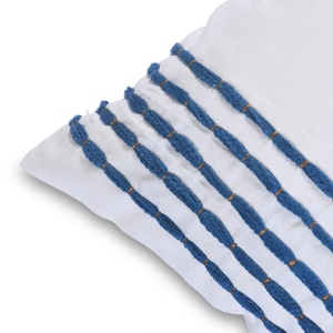 Funda de cojín de algodón a rayas, funda de almohada bordada a la última moda, hecha a mano, color blanco - Product Image 3