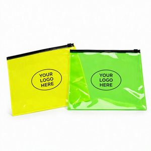 Custom Fluorescent Slider Zipper Bag Translucent PVC Pouch Reusable Food Grade Produce Storage Packaging - Product Image 1