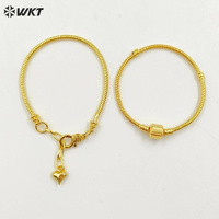 Grosir WT-JF344 gelang ornamen logam lembut rantai Ular berlapis emas baru perhiasan modis untuk wanita