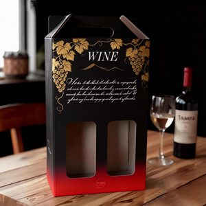 Boîte à <span class=keywords><strong>vin</strong></span> cadeau, boîte à <span class=keywords><strong>vin</strong></span> rigide de luxe, boîtes d'emballage en carton avec capacité de contenir deux bouteilles de <span class=keywords><strong>vin</strong></span> - Product Image 4
