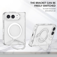 Étui de téléphone magnétique pliable minimaliste avec sensation de peau naturelle et protection à 360° °   Support rotatif pour anneau, couvercle de charnière, couverture complète antichoc pour iPhone Duo