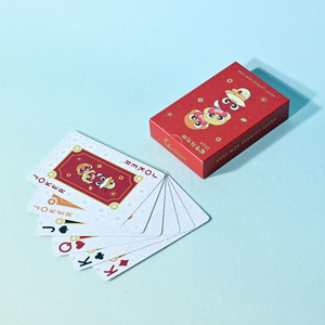 Custom Playing Cards 57x87mm Rounded Corners Gold Foil New Year Design For Guandan Game Eco Friendly Coated Paper - Product Image 1