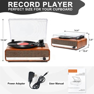 Reproductor <span class=keywords><strong>de</strong></span> Vinilos Portátil Inalámbrico para Amantes <span class=keywords><strong>de</strong></span> la Música, Diseño Vintage Tipo Maleta, Ideal para Viajes - Product Image 4