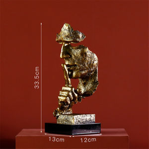 Estatua de Resina 'El Silencio es Oro', Escultura Abstracta Nórdica, Figurita Decorativa para el Hogar, Arte Moderno, Oficina, Escritorio, Regalo de Inauguración de Casa 2020 - Product Image 6