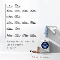 Sac à linge pour chaussures avec arbres à chaussures ajustables, sac à linge pour 2 paires de chaussures, nettoyage enveloppant en machine à laver et en sèche-linge, fermeture éclair durable