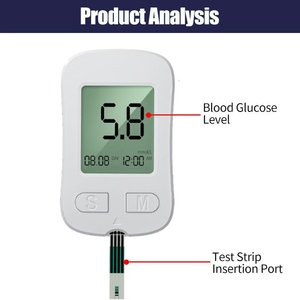 Appareil de mesure de la <span class=keywords><strong>glycémie</strong></span> sans codage, à calibration rapide, certifié CE pour usage médical à domicile, avec bandelettes de test, stylo et lancettes - Product Image 2